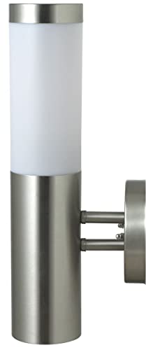 Novatool Wandleuchte I Edelstahl IP44 I E27 Sockel I 7,8x14,5x36 cm I Außenlampe Außenleuchte Garten Wandlampe Wandstrahler Außen Außenbeleuchtung Lampe Außenbereich Lampe außen Wand von Novatool