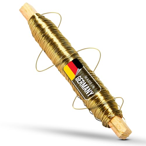 Novatool Wickeldraht I Gold I 0,50 mm I Drahtrolle I Basteldraht Gartendraht Blumenbindedraht Bindedraht Biegedraht Pflanzendraht rostfrei Dekoband von Novatool