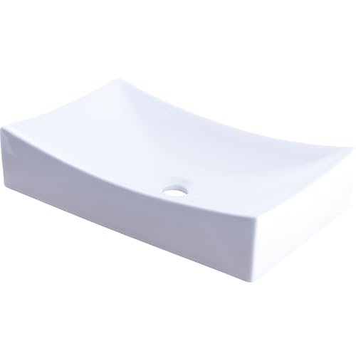 Novatto NP-01141 Moderne Porzellan-Gefäßspüle, ohne Überlauf, weiß poliert von Novatto