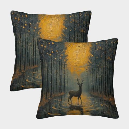 NoveAurora Waldhirsch 3D-gedruckt Kissenbezug 2er Set Kissenbezüge, Quadrat Deko Tier Kissenhülle Für Outdoor Garten Sofa Couch Wohnzimmer Zierkissenbezüge 50x50cm NoveAurora Waldhirsch 3D-gedruckt Kissenbezug 2er Set Kissenbezüge, Quadrat Deko Tier Kissenhülle Für Outdoor Garten Sofa Couch Wohnzimmer Zierkissenbezüge 50x50cm von NoveAurora