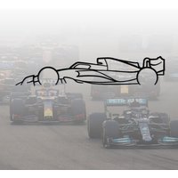 Formel Eins F1 Silhouette Metall Wandkunst, Garage Wandschild, Custom Car Wanddekoration von NoveDesignArt