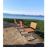 Satz B32 Stühle/Genannt Cesca Entworfen Von Marcel Breuer Im Jahr 1928 Modern Wiener Stroh Esszimmerstühle Hergestellt in Italien Den 1980Er Jahren von Novecento900Italia