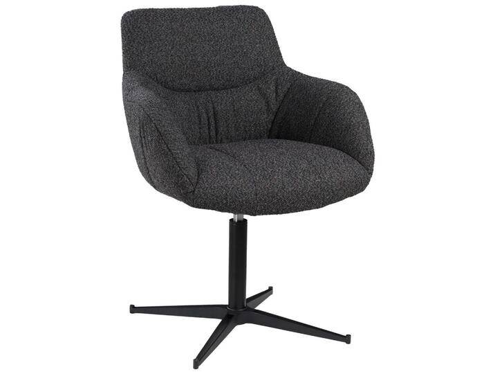 Novel ARMLEHNSTUHL, Braun, Schwarz, Metall, Rundrohr, Drehkreuz, 63x85x66 cm, Stoffauswahl, Sitzfläche 360° drehbar, Esszimmer, Stühle, von Novel