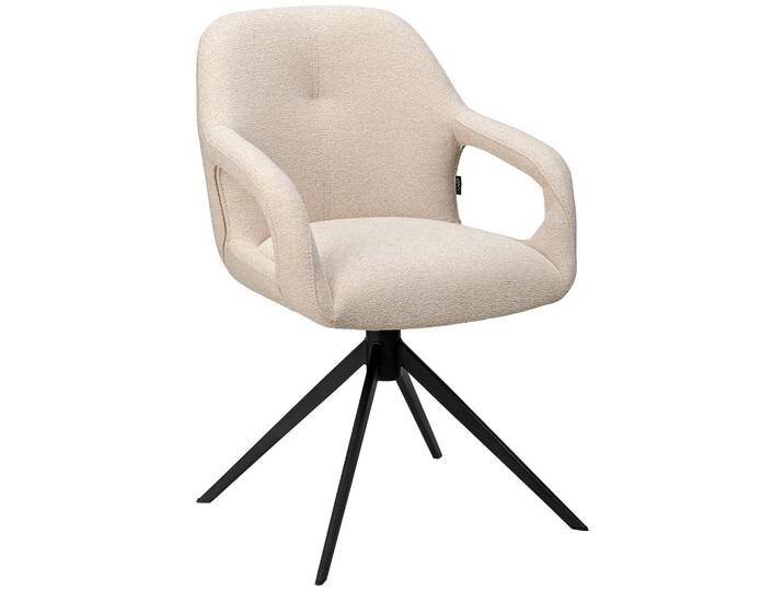 Novel ARMLEHNSTUHL, Schwarz, Beige, Metall, Drehkreuz, 59.5x85.5x61.5 cm, Wippfunktion, Sitzfläche 360° drehbar, automatische Rückholfunktion, Stühle von Novel