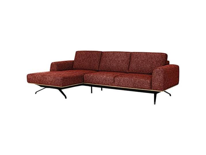 Novel ECKSOFA, Rost, 3-Sitzer, Füllung: Schaumstoffflocken, Ottomane links, L-Form, 262x157 cm, Stoffauswahl, seitenverkehrt erhältlich, Hocker von Novel