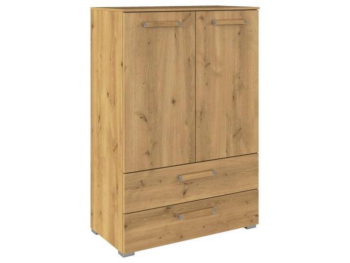 Novel HIGHBOARD, Eiche, Kunststoff, 2 Fächer, 2 Schubladen, 80x119x42 cm, Blauer Engel, Goldenes M, BQ - Bündnis für Qualität, Made in Germany, von Novel