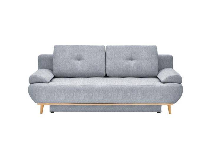 Novel SCHLAFSOFA, Grau, Eiche, 3-Sitzer, Füllung: Polyetherschaumkern, 200x71x95 cm, Stoffauswahl, Wohnzimmer, Sofas & Couches, Schlafsofas, von Novel
