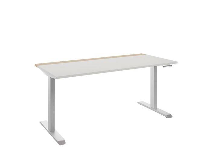 Novel SCHREIBTISCH Colorado, Weiß, Hickory, Metall, rechteckig, eckig, Kufe, 75x72-122x160 cm, höhenverstellbar, Memoryschalter, justierbare Füße, Novel SCHREIBTISCH Colorado, Weiß, Hickory, Metall, rechteckig, eckig, Kufe, 75x72-122x160 cm, höhenverstellbar, Memoryschalter, justierbare Füße, von Novel