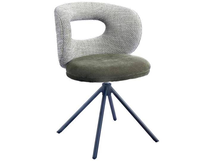Novel STUHL, Grün, Schwarz, Metall, Drehkreuz, 58x80x60 cm, Sitzfläche 360° drehbar, Stoffauswahl, Stühle von Novel