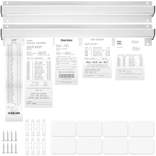 Novelfun 2 Stück Bonhalter Tickethalter 50CM Aluminiumlegierung Gastronomie Bonschiene Bestellhalter für Restaurant Bar Küche Cafés Kneipen Büro, Selbstklebend mit Schrauben Novelfun 2 Stück Bonhalter Tickethalter 50CM Aluminiumlegierung Gastronomie Bonschiene Bestellhalter für Restaurant Bar Küche Cafés Kneipen Büro, Selbstklebend mit Schrauben von Novelfun