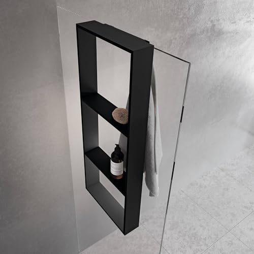 Novellini Frame hängendes Duschregal 35x8,5x90 cm Matt Schwarz von Novellini