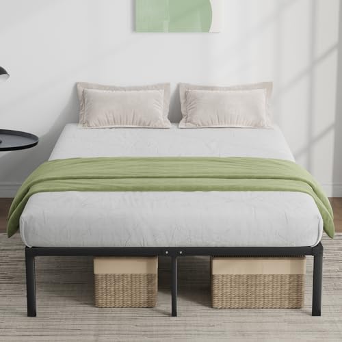 Novilla Bettgestell 140 x 190 cm, Metallbett mit Metall Lattenrosrt, Bettgestelle 30,5cm Höhe, Leichte Monrtaghe und Stauraum unter dem Bett, Schwarz Novilla Bettgestell 140 x 190 cm, Metallbett mit Metall Lattenrosrt, Bettgestelle 30,5cm Höhe, Leichte Monrtaghe und Stauraum unter dem Bett, Schwarz von Novilla