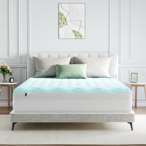 Novilla Cooling Matratzenauflage 140x200cm, Gewebe mit Kühlfaktor, Atmungsaktiv und Hautfreundliches, Dreilagiges Air-Layer-Gewebe, 3 cm Stützende Faserpolsterung, 30 cm Elastische Kante, Oeko-TEX von Novilla
