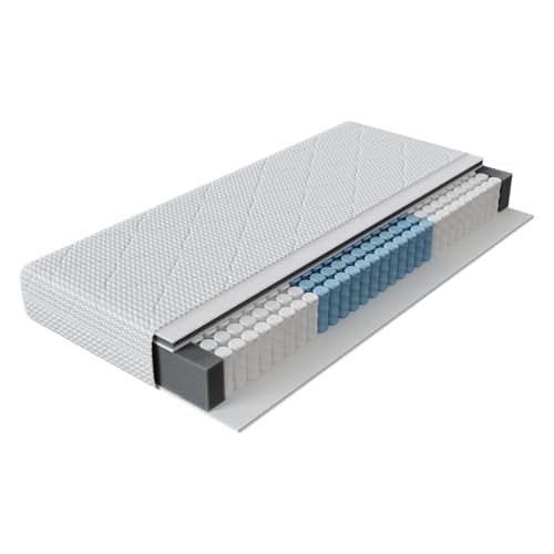 Novilla Matratze 120x200 cm Federkernmatratze Härtegrad H3 Öko-Tex Zertifiziert 7 Zonen Taschenfederkern mit Komfortschaum und Atmungsaktiv Bezug Matratzen Höhe 20 cm von Novilla