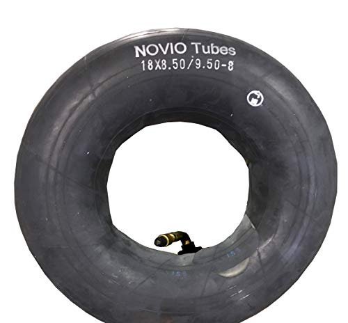 Schlauch 18x8.50-8/9.50-8 kompatibel mit Reifen für Aufsitzmäher Rasenmäher Rasen Traktor Winkelventil 90° Grad von Novio
