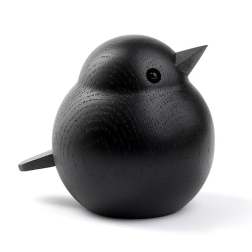 Novoform Design - Mama Sparrow - Dekofigur, Holzfigur - Spatz - Eichenholz, schwarz lackiert - Maße (LxBxH): 9 x 7,3 x 8 cm von ANGEL CITIZ