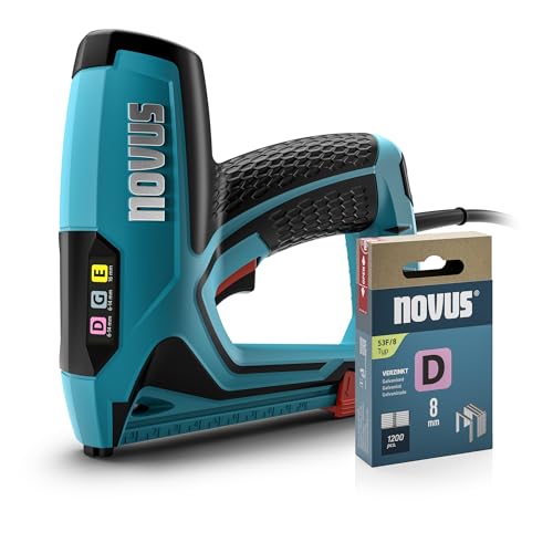 NOVUS TOOLS Elektrotacker J-151 Set mit 1200 Klammern │ Profi-Tacker und Nagelpistole mit Schlagkraftregulierung, Distanzanschlag und Unterlademechanik │ Für Flachdrahtklammern 6-14 mm und Nägel 16 mm NOVUS TOOLS Elektrotacker J-151 Set mit 1200 Klammern │ Profi-Tacker und Nagelpistole mit Schlagkraftregulierung, Distanzanschlag und Unterlademechanik │ Für Flachdrahtklammern 6-14 mm und Nägel 16 mm von Novus Tools