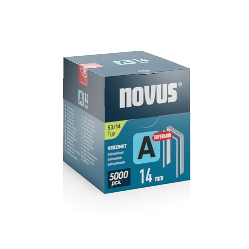 NOVUS TOOLS Feindrahtklammern 14 mm "superhart", 5000 Tacker-Klammern vom Typ 53/14, Großverpackung, Heftmittel für Stoffe, Gewebe und Maschendraht von Novus Tools
