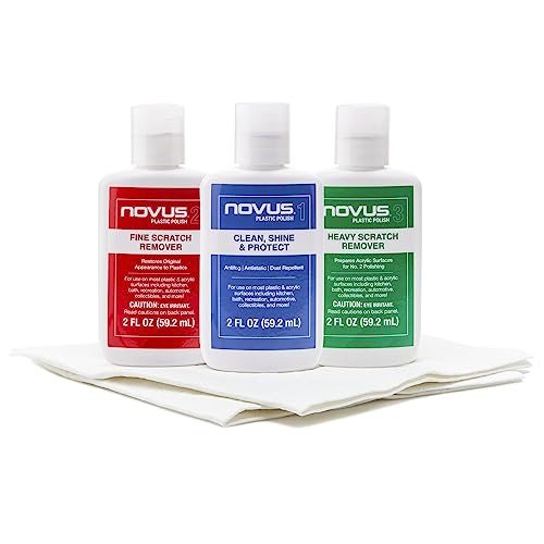 Kunststoffpolitur-Set von Novus, 1 und 2 x 59,20 ml, 4 Tücher von Novus