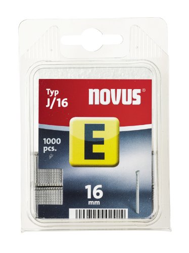 Novus Nägel 16 mm, Klarsichtverpackung mit 1000 Nägeln vom Typ J/16, zur Befestigung von Zierleisten und Eckleisten von Novus