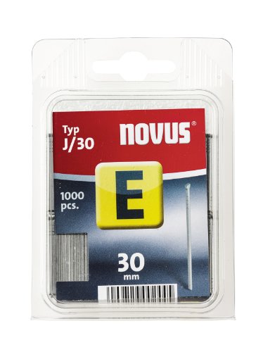 Novus Nägel 30 mm, Klarsichtverpackung mit 1000 Nägeln vom Typ J/30, zur Befestigung von Zierleisten und Eckleisten von Novus