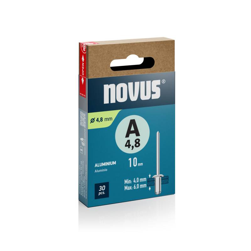 Novus Blindnieten Typ A 5 x 10 mm Aluminium 30 Stück von Novus