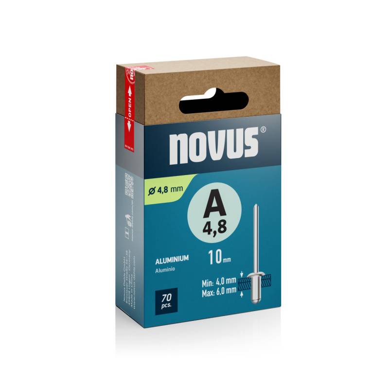 Novus Blindnieten Typ A 5 x 10 mm Aluminium 70 Stück von Novus