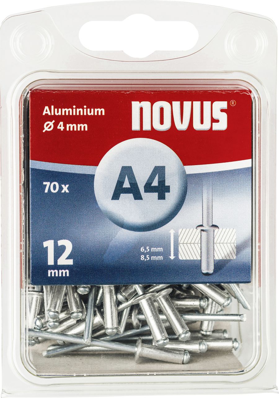 Novus Blindnieten Typ A4 /12 Aluminium 70 Stück von Novus