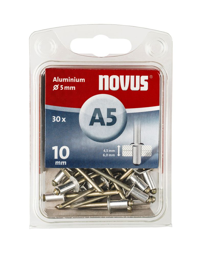Novus Blindnieten Typ A5/10 Aluminium 30 Stück von Novus