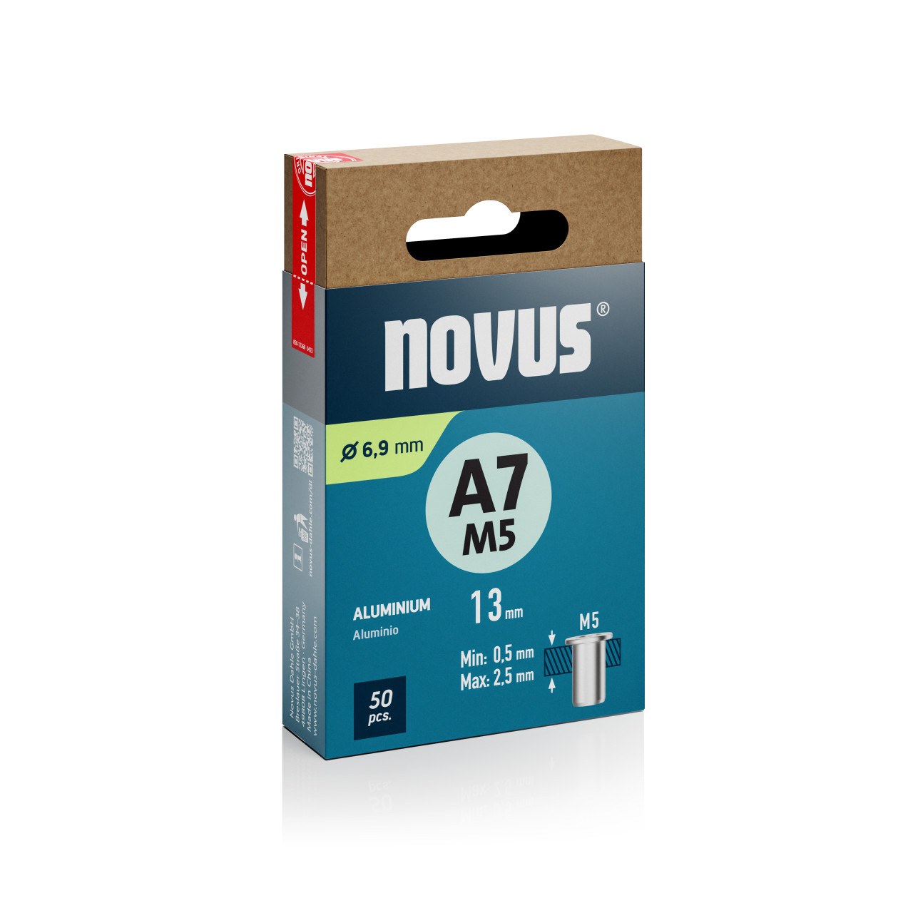 Novus Blindnietmuttern Typ A7 Ø 6,9 x 13 mm M5 Alu 50 Stück Novus Blindnietmuttern Typ A7 Ø 6,9 x 13 mm M5 Alu 50 Stück von Novus