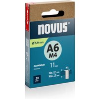 Novus Blindnietmuttern Typ M4 x 11 mm Aluminium Nietmutter 20 Stück Blindnietzange von Novus