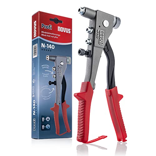 Novus 59043 Blindnietmutternzange N-140, Gerätekörper aus Aluminium und Stahl, Nietmutternzange für Aluminiumnieten, Stahlnieten Novus 59043 Blindnietmutternzange N-140, Gerätekörper aus Aluminium und Stahl, Nietmutternzange für Aluminiumnieten, Stahlnieten von Novus