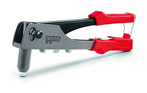 Novus Blindnietzange N-10 Set - inkl. 15x Aluminium Blindniete A2.5, A3, A4 und A5, Nietenzange mit 1-Hand-Bedienung von Novus