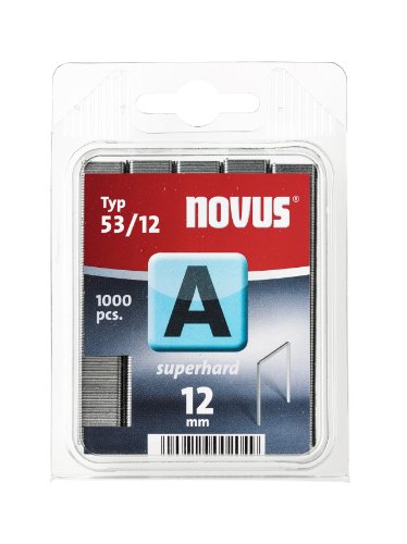 Novus Feindrahtklammern 12 mm "superhart", 1000 Tackerklammern vom Typ A53/12, Heftmittel aus Stahldraht von Novus