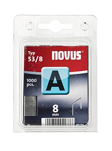 Novus Feindrahtklammern 8 mm, 1000 Tacker-Klammern, Typ A53/8, zur Befestigung von Stoffen, Holzleisten, Drahtgeflecht von Novus