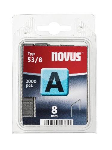 Novus Feindrahtklammern 8 mm, 2000 Klammern vom Typ A 53/8, Heftmittel für Stoffe, Textilien und Drahtgeflecht von Novus