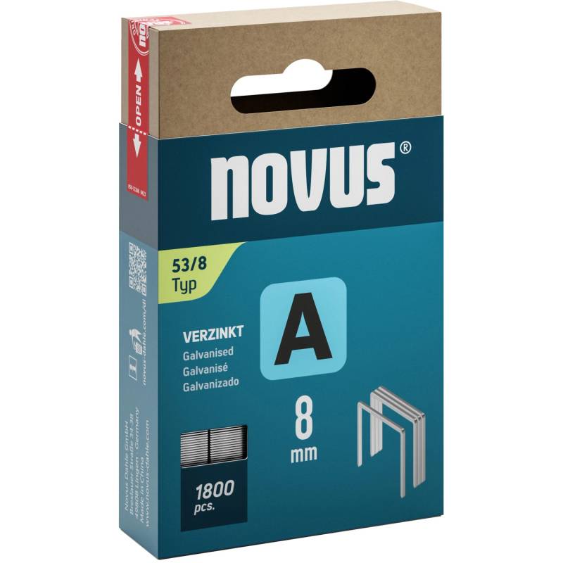 Novus Feindrahtklammern A 53 Länge 8 mm 1.800 Stück von Novus