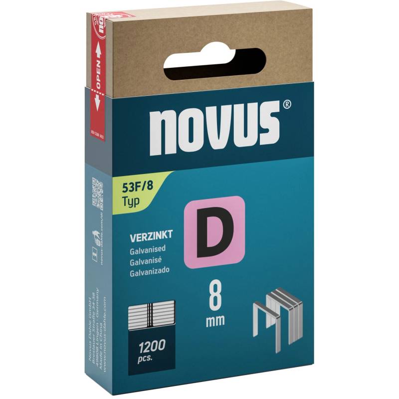 Novus Feindrahtklammern D 53 F Länge 8 mm 1.200 Stück von Novus