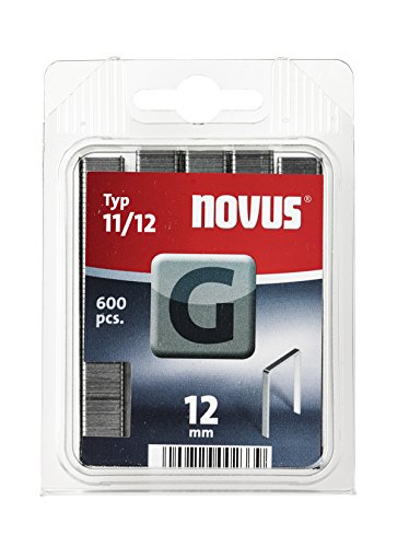 Novus Flachdrahtklammern 12 mm Länge, für Hammertacker, 600 Tacker-Klammern vom Typ G 11/12, aus verzinktem Stahldraht von Steinel