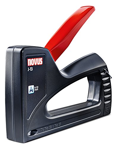 Novus Handtacker J-13, Hobby-Tacker aus ABS-Kunststoff, Unterlademechanik, Griffverriegelung, für 4 - 10 mm Klammern von Novus