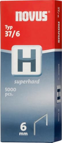 Novus Feindrahtklammern 6 mm "superhart", für Hammertacker, XL-Packung mit 5000 Tacker-Klammern, Typ 37/6, Stahldraht Novus Feindrahtklammern 6 mm "superhart", für Hammertacker, XL-Packung mit 5000 Tacker-Klammern, Typ 37/6, Stahldraht von Novus