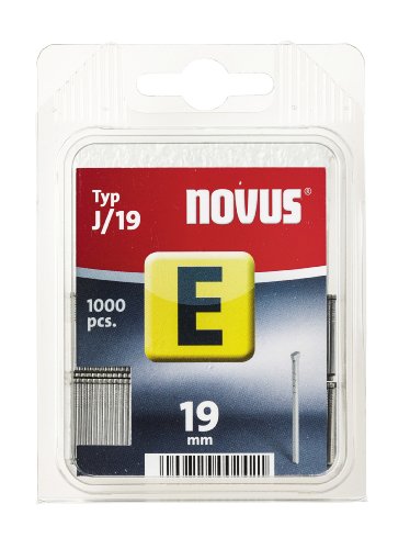 Novus Nägel 19 mm, mit 1000 Nägeln vom Typ J/19, optimales Heftmittel zur Befestigung von Zierleisten und Eckleisten von Novus
