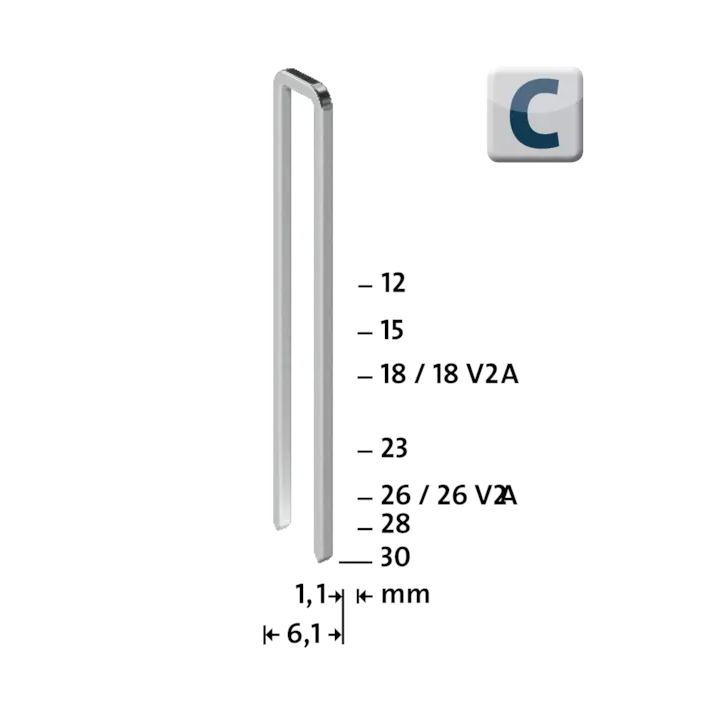 Novus Schmalrückenklammern 12 mm C Typ 4 1100 Stück von Novus