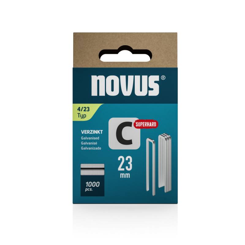 Novus Tackerklammer Typ 4 23 mm 1000 Stück Schmalrückenklammern von Novus