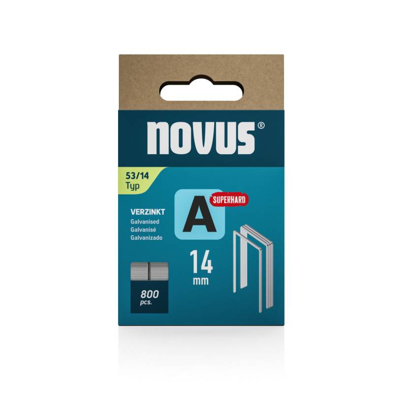 Novus Tackerklammer Typ 53 14 mm 800 Stück Feindrahtklammern superhart von Novus