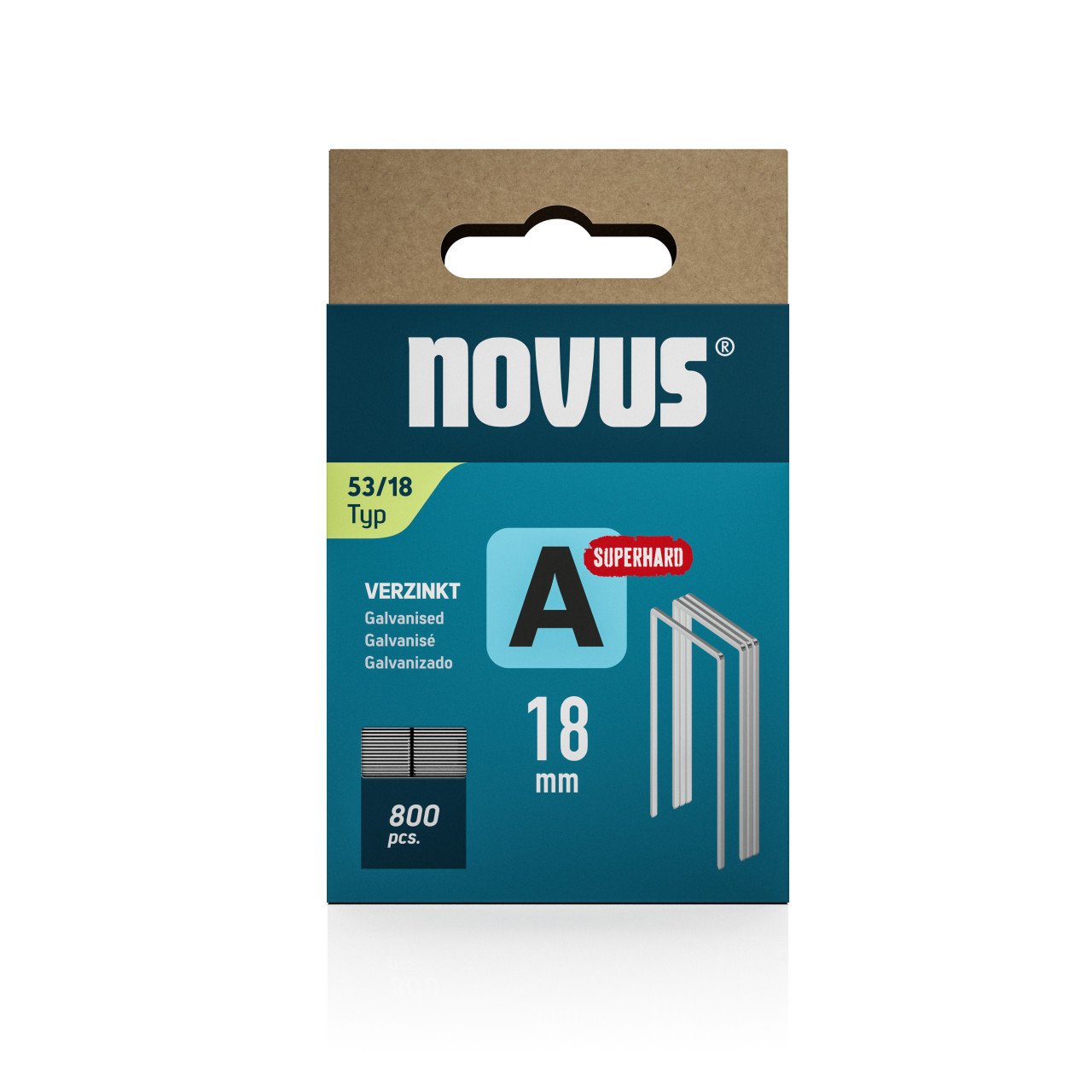 Novus Tackerklammer Typ 53 18 mm 800 Stück Feindrahtklammern superhart von Novus