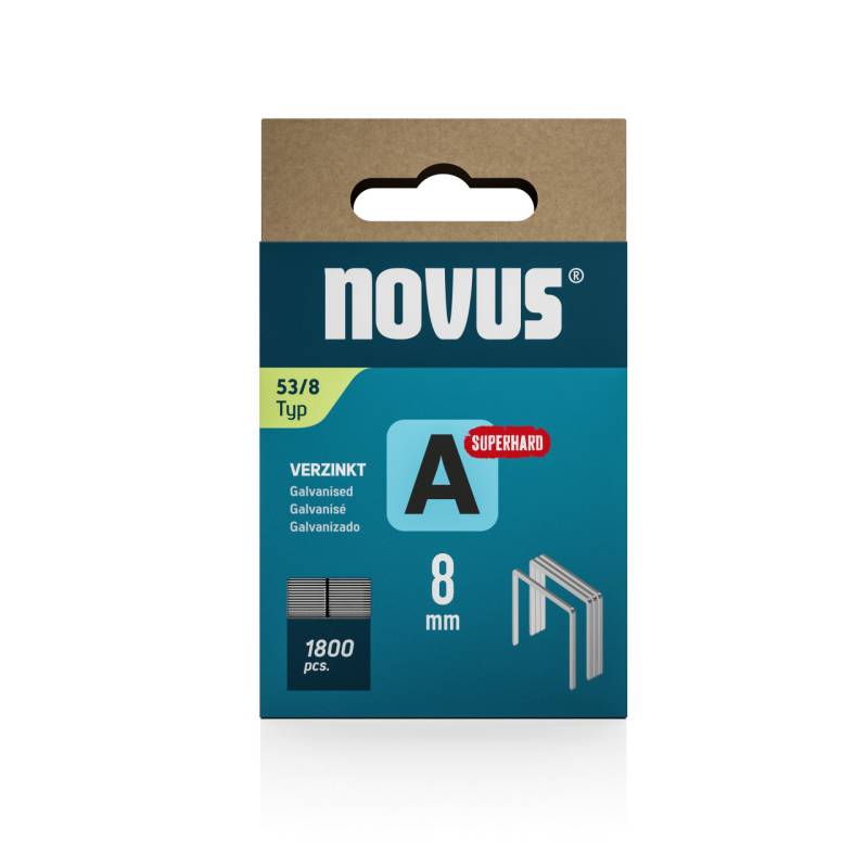 Novus Tackerklammer Typ 53 8 mm 1800 Stück Feindrahtklammern superhart von Novus