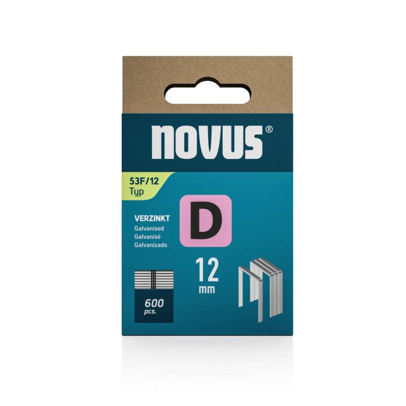 Novus Tackerklammer Typ 53 F 12 mm 600 Stück Flachdrahtklammern von Novus