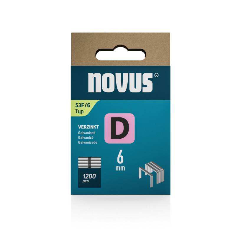 Novus Tackerklammer Typ 53 F 6 mm 1200 Stück Flachdrahtklammern von Novus