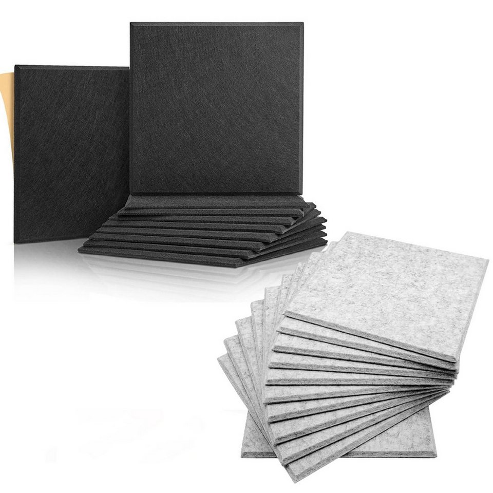 Novzep Akustikplatte 24er Set Akustikplatten selbstklebend,30×30cm,12x Schwarz + 12x Grau, (24-St) von Novzep
